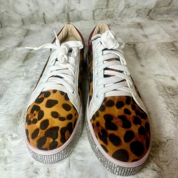 * Pazzle Rhinestone & Leopard Tennis Shoes - Picture 5 of 7